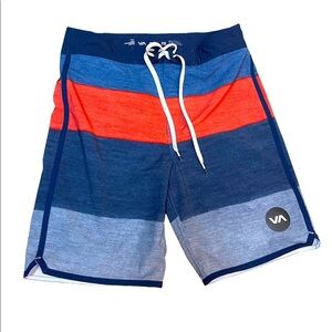 RVCA striped board shorts retro